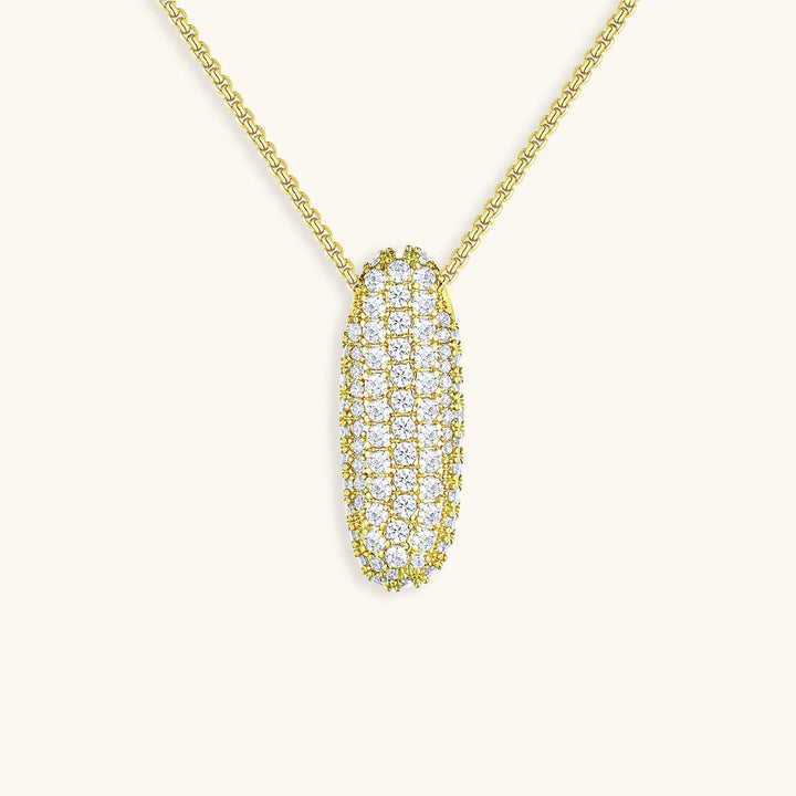 Valantomode | Plated Volumetric Initial Necklace with High-Refractive Stone Assets