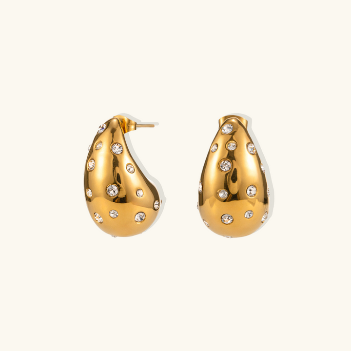Valantomode | Plated Teardrop Earrings with High-Refractive CZ Assets for Women