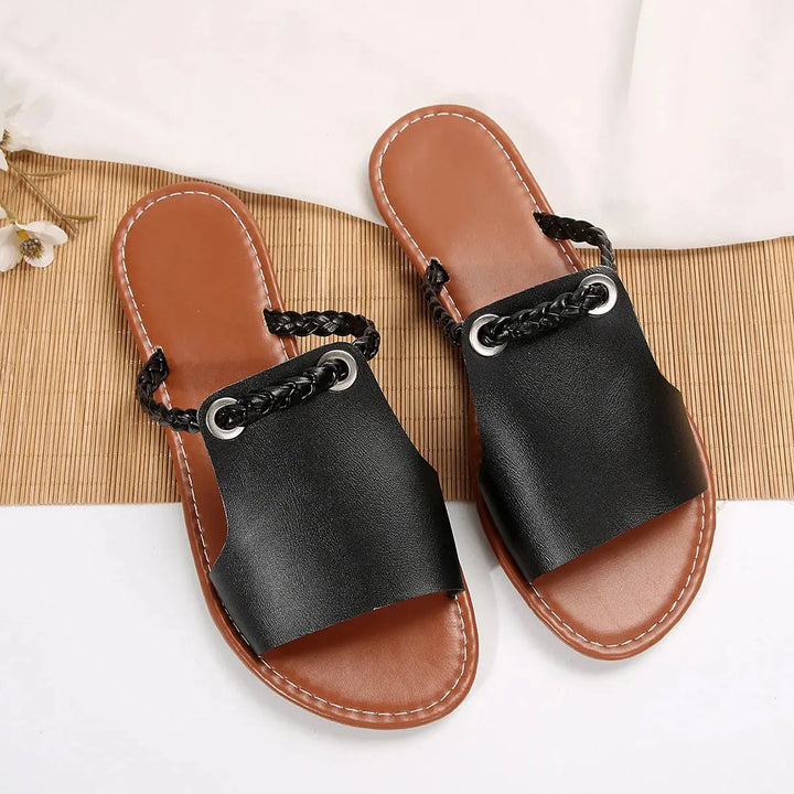 Valantomode | Women's Square Toe Flat Sandals - Stylish & Comfy Summer Footwear