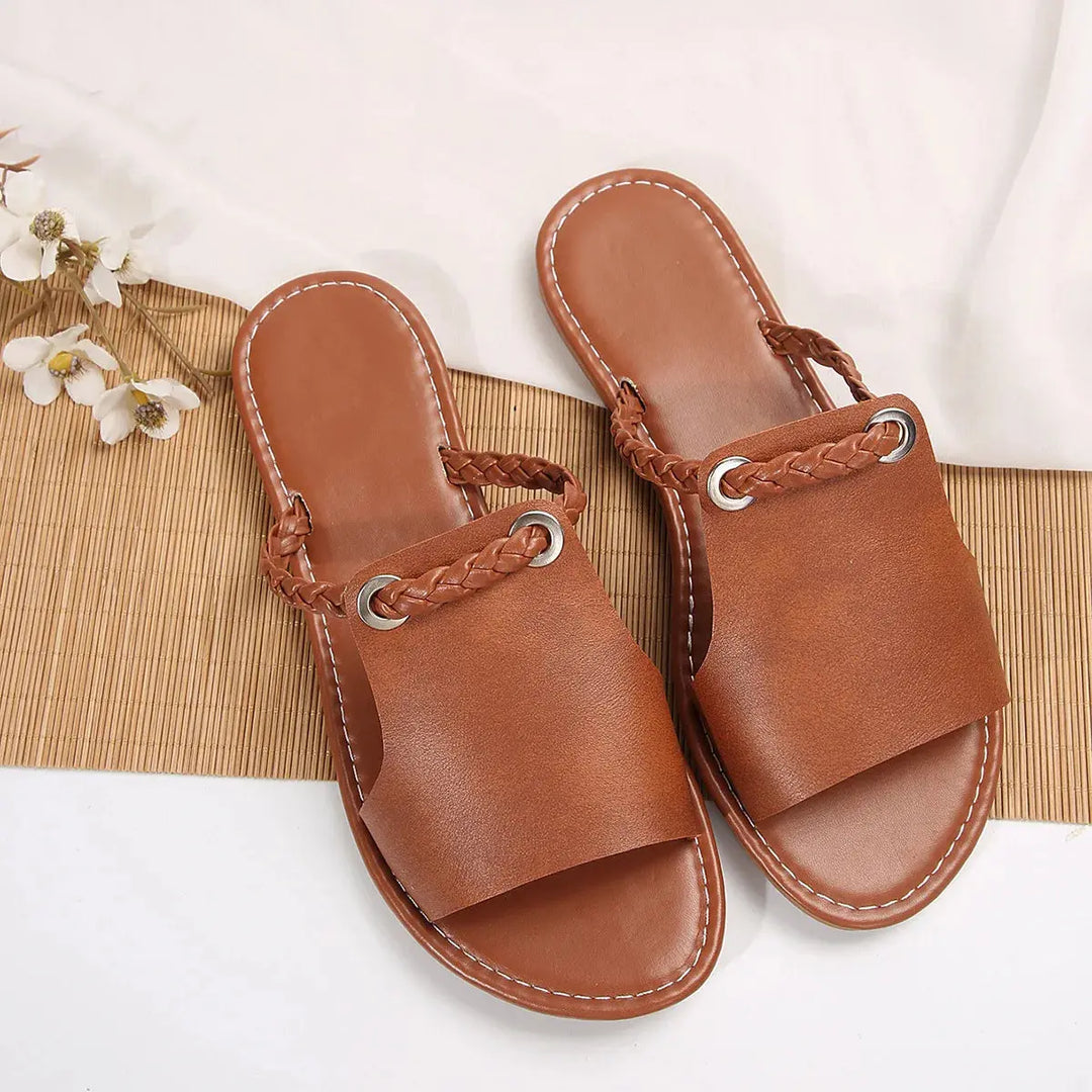 Valantomode | Women's Square Toe Flat Sandals - Stylish & Comfy Summer Footwear