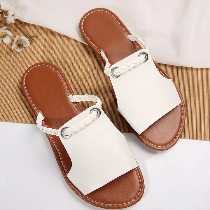 Valantomode | Women's Square Toe Flat Sandals - Stylish & Comfy Summer Footwear