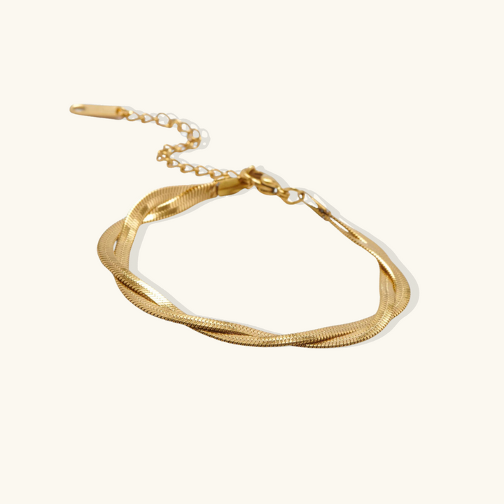 Valantomode | Plated Jasmine Twist Bracelet with Helical Torsion Architecture and Rhythmic Geometry