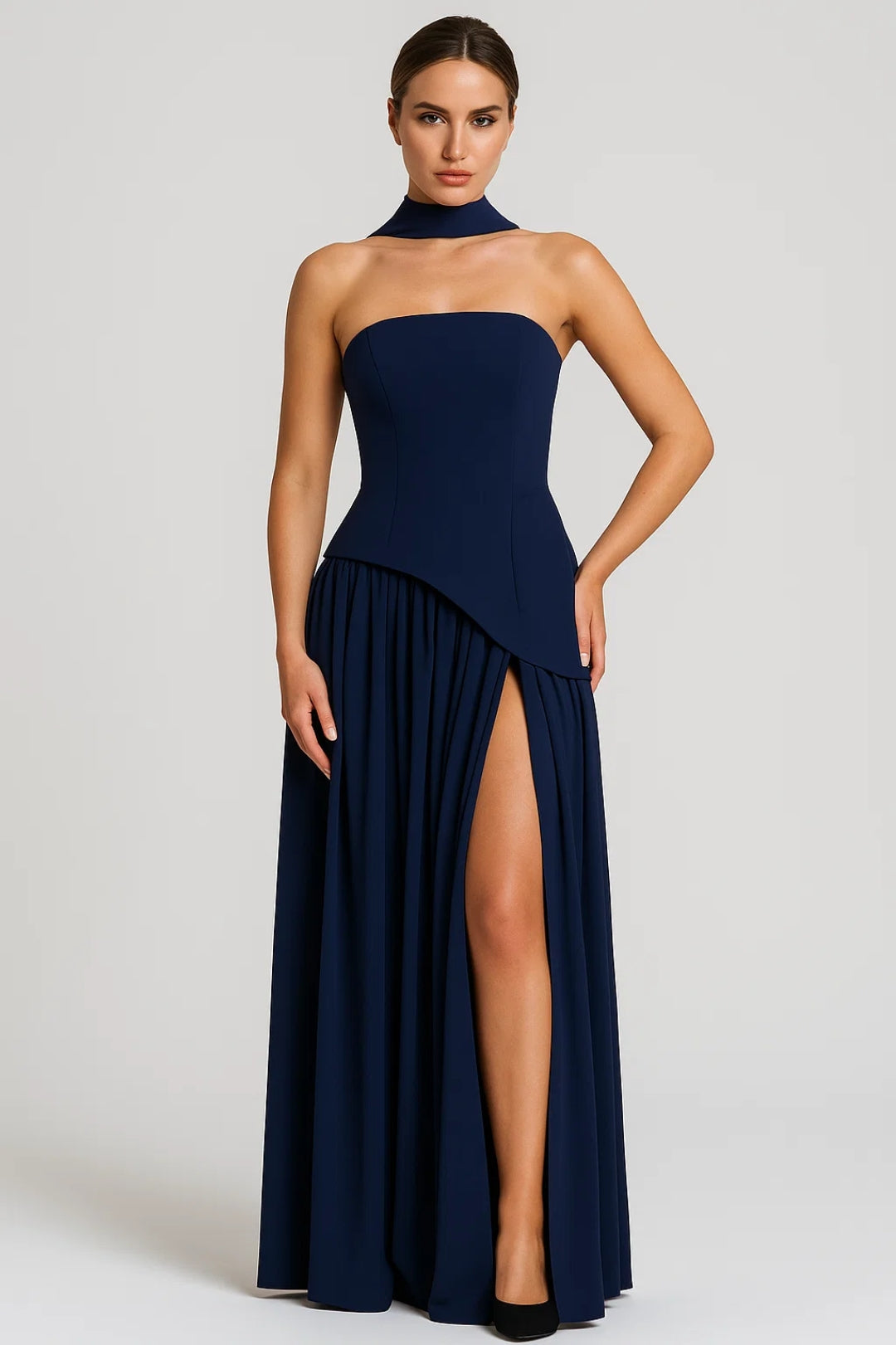 Valantomode | Stylish V-Neck Midi Dress Perfect for Warm Weather Outings
