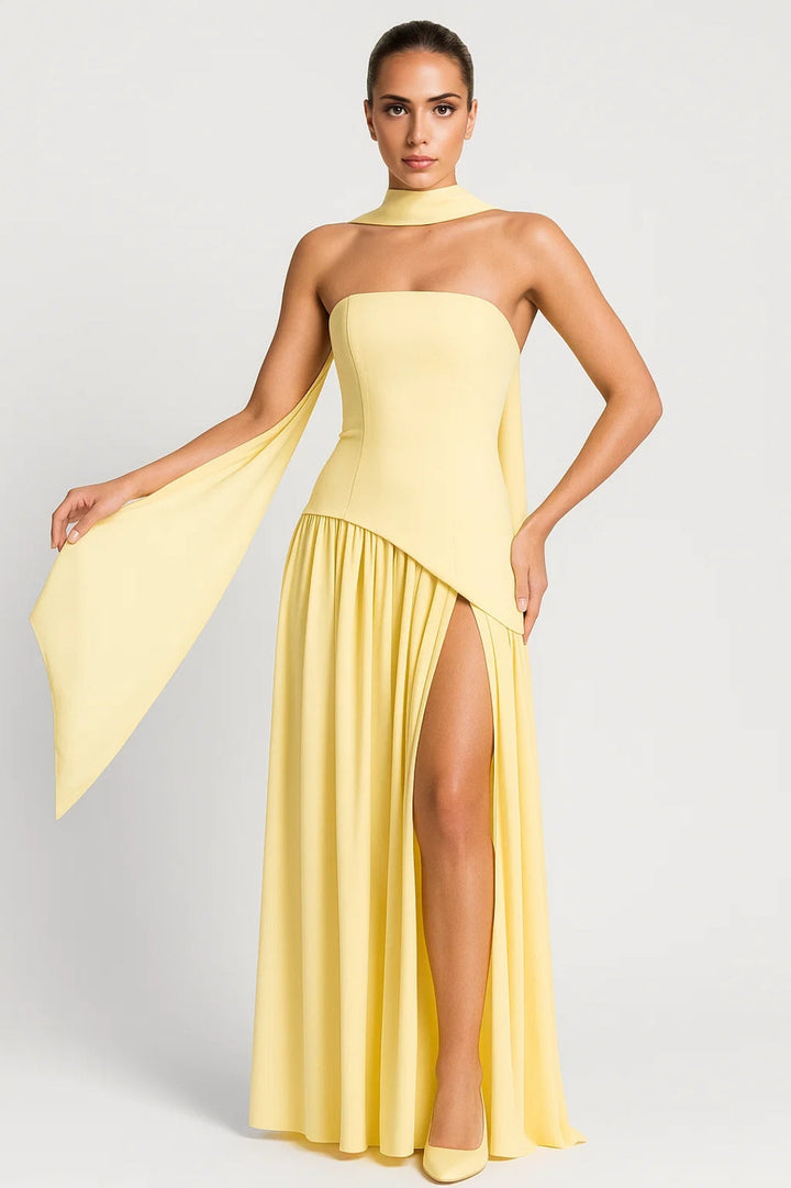 Valantomode | Stylish V-Neck Midi Dress Perfect for Warm Weather Outings