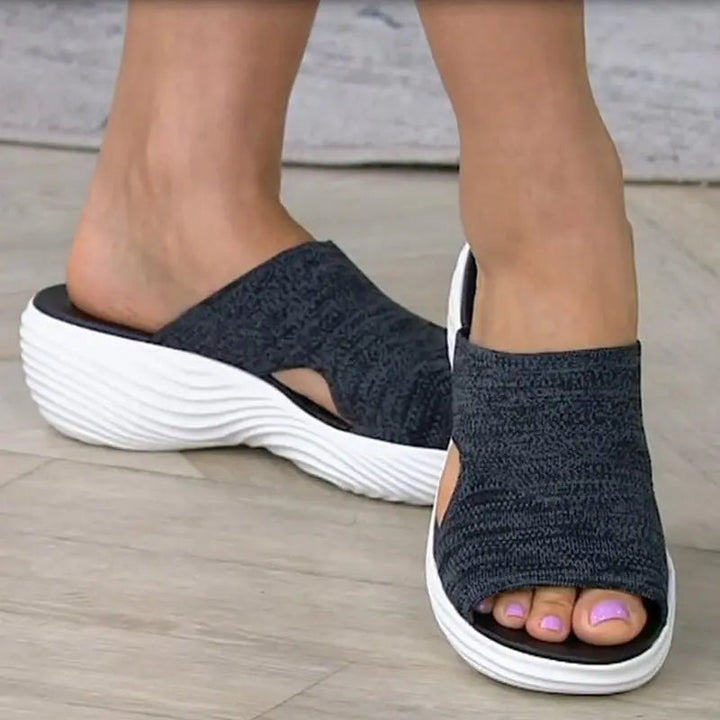 Valantomode | Women's Sandals - Stretch Knit & Open-Toe Design