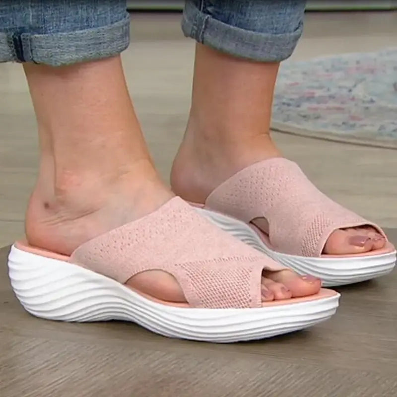 Valantomode | Women's Sandals - Stretch Knit & Open-Toe Design