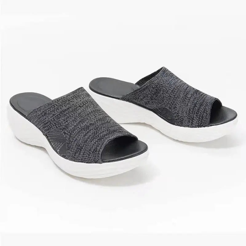 Valantomode | Women's Sandals - Stretch Knit & Open-Toe Design