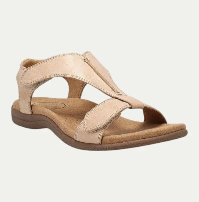 Valantomode | Women's Leather Sandals - Supportive Comfort & Style