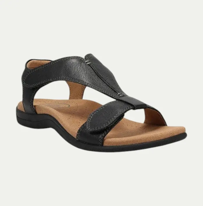 Valantomode | Women's Leather Sandals - Supportive Comfort & Style
