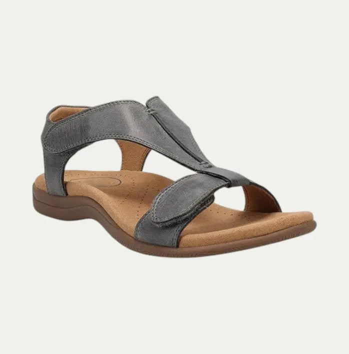 Valantomode | Women's Leather Sandals - Supportive Comfort & Style