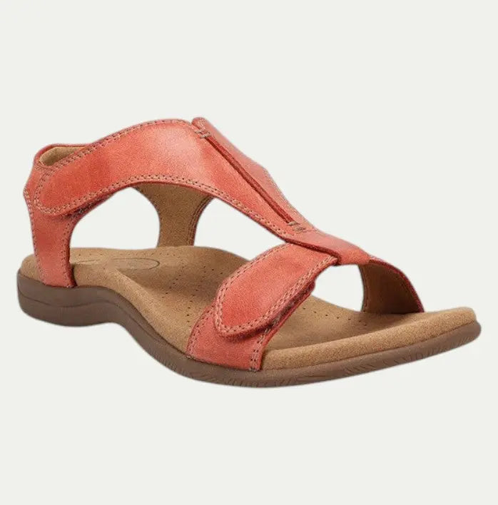 Valantomode | Women's Leather Sandals - Supportive Comfort & Style