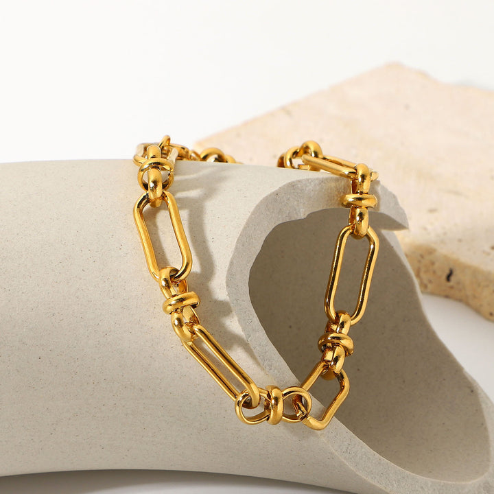 Valantomode | Plated Interlocking Link Bracelet with Sydney Architectural Geometry