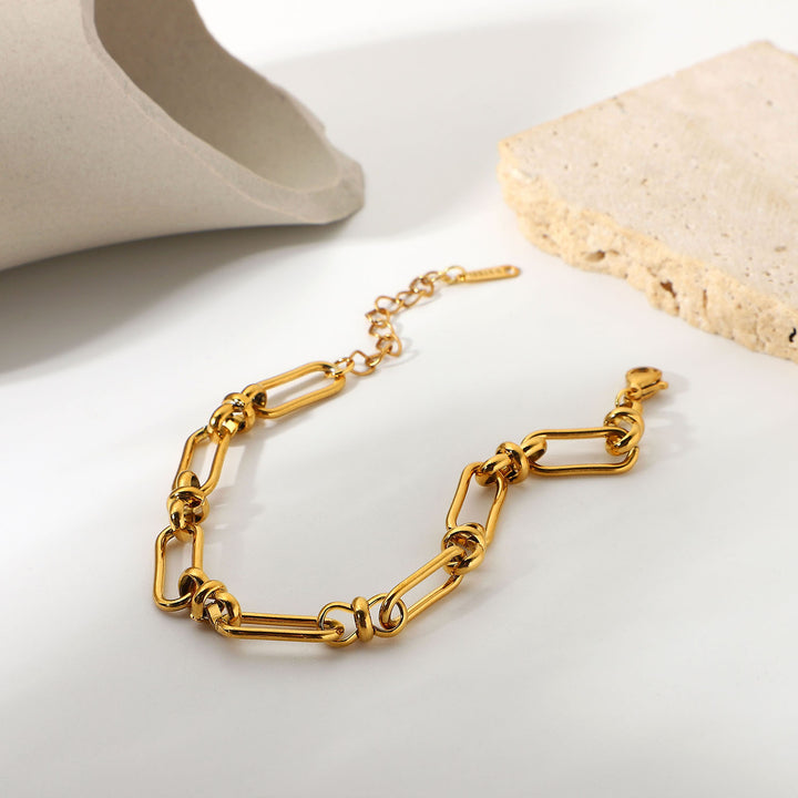 Valantomode | Plated Interlocking Link Bracelet with Sydney Architectural Geometry