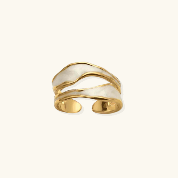 Valantomode | Plated Sydney Marble Ring with Monolithic Band and Lithic Structural Geometry