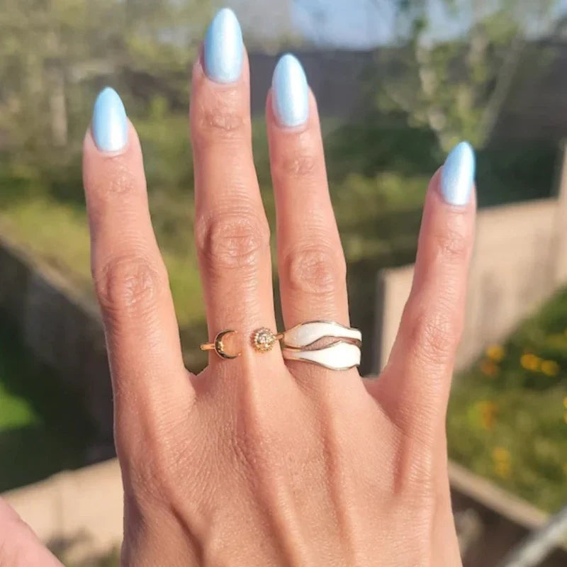 Valantomode | Plated Sydney Marble Ring with Monolithic Band and Lithic Structural Geometry