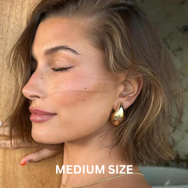 Valantomode | Plated Volumetric Teardrop Earrings with Monolithic Liquid Architecture