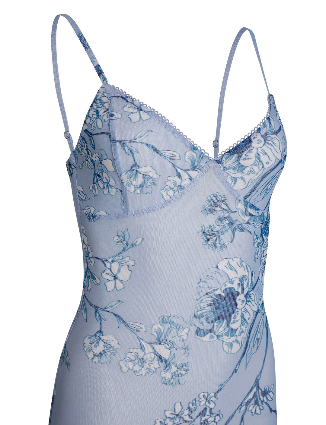 Valantomode | Beautiful Blue Floral Lace Dress for Summer Outings