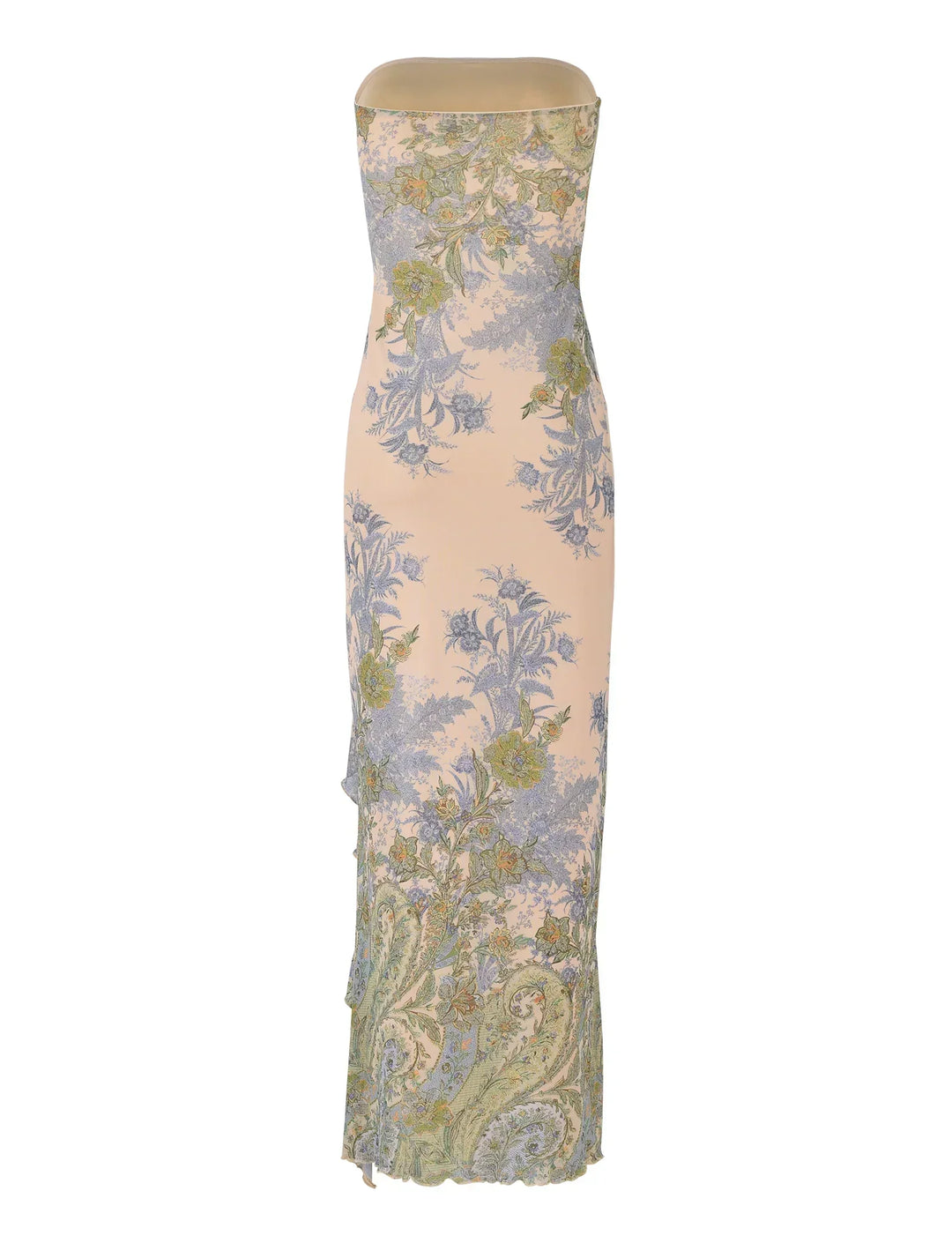 Valantomode | Stylish White Maxi Dress with Floral Design for Summer