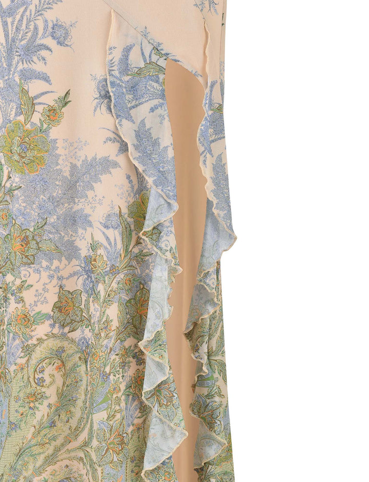 Valantomode | Stylish White Maxi Dress with Floral Design for Summer
