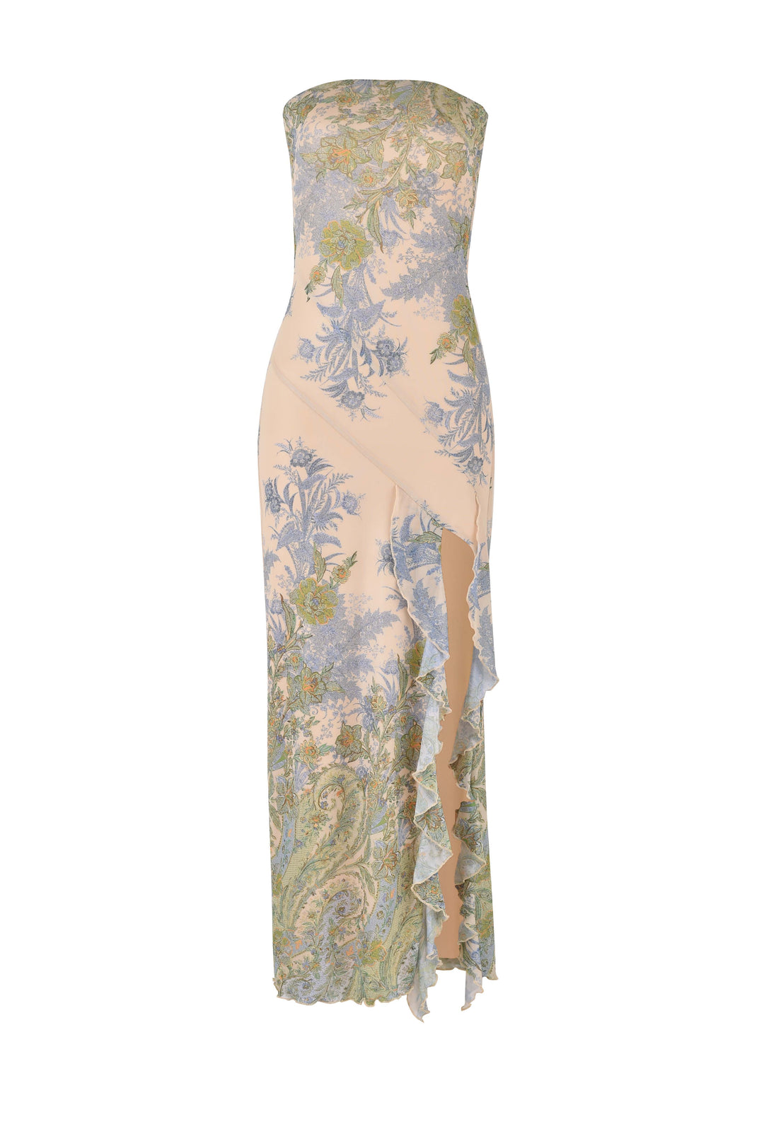 Valantomode | Stylish White Maxi Dress with Floral Design for Summer