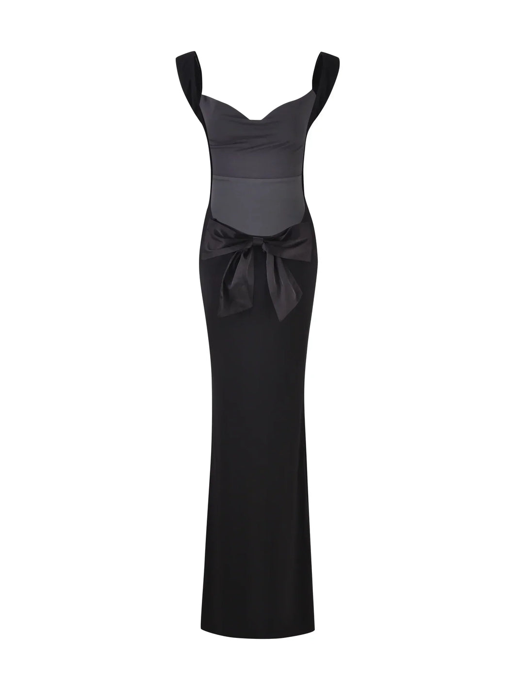 Valantomode | Chic Satin Maxi Dress with Ribbon for Stylish Events