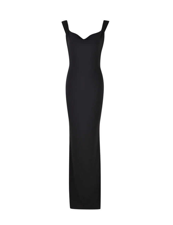 Valantomode | Chic Satin Maxi Dress with Ribbon for Stylish Events