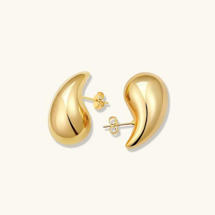 Valantomode | Gold Plated Volumetric Teardrop Earrings for Women