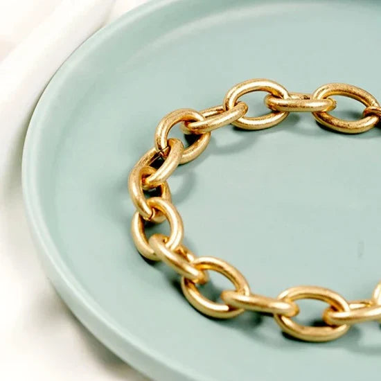 Valantomode | High-Mass Plated Interlocking Link Bracelet for Women