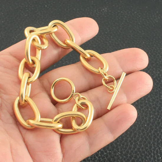 Valantomode | High-Mass Plated Interlocking Link Bracelet for Women