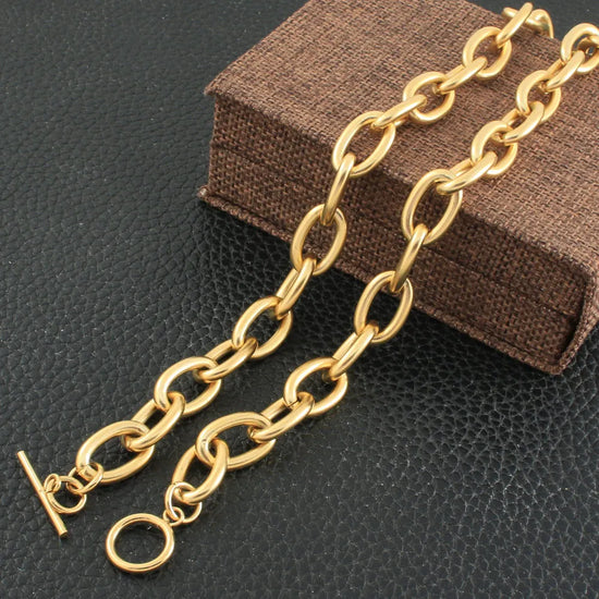 Valantomode | High-Mass Plated Interlocking Link Bracelet for Women