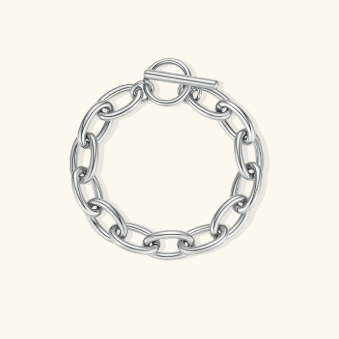 Valantomode | High-Mass Plated Interlocking Link Bracelet for Women