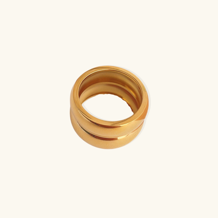Valantomode | Plated Linear Grooved Band Ring for Women