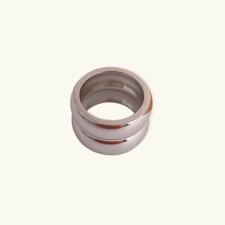 Valantomode | Plated Linear Grooved Band Ring for Women