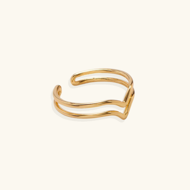Valantomode | Lightweight Plated Parallel Twin-Band Ring for Women