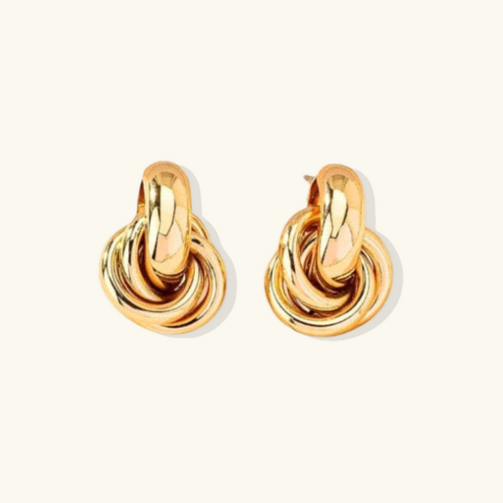 Valantomode | Heavyweight Plated Twist Motif Earrings for Women