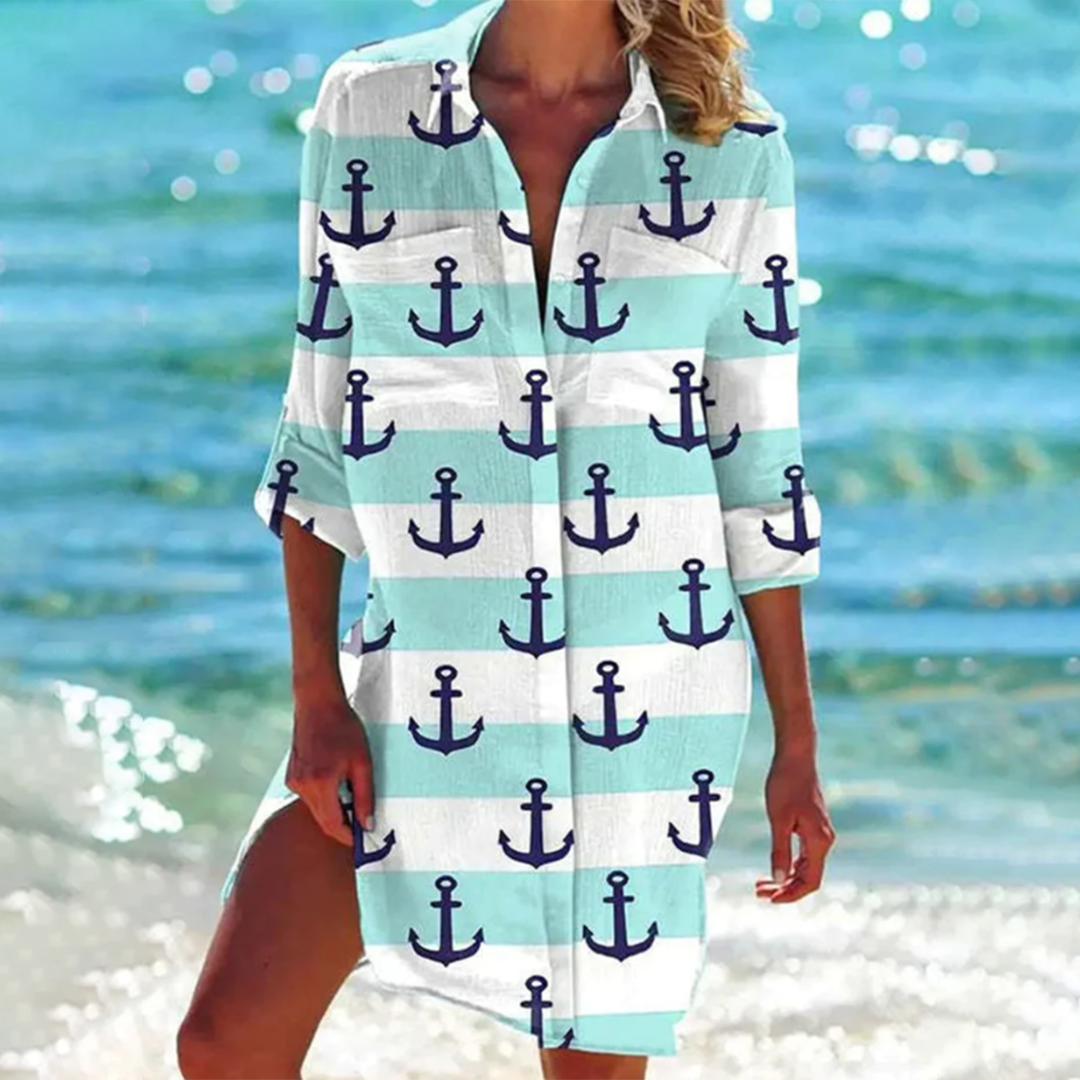 Valantomode | Elegant Shirt Dress Perfect for Casual or Formal Wear