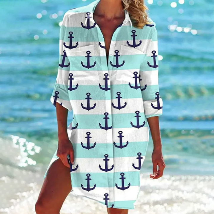 Valantomode | Elegant Shirt Dress Perfect for Casual or Formal Wear