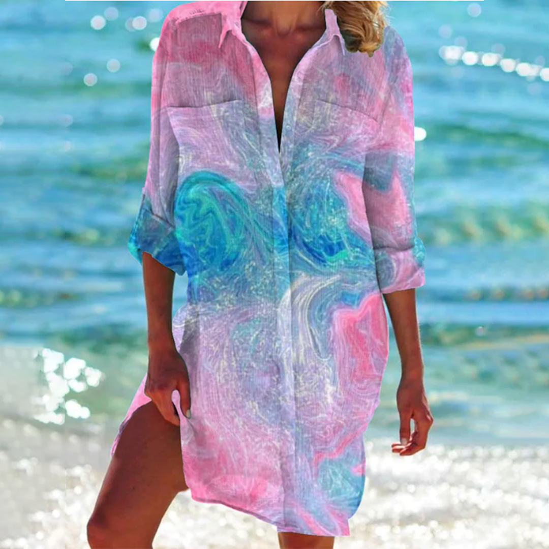 Valantomode | Elegant Shirt Dress Perfect for Casual or Formal Wear