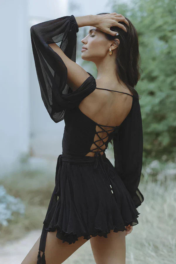 Valantomode | Chic Women's Wrap Dress with Pleated Skirt for Any Occasion