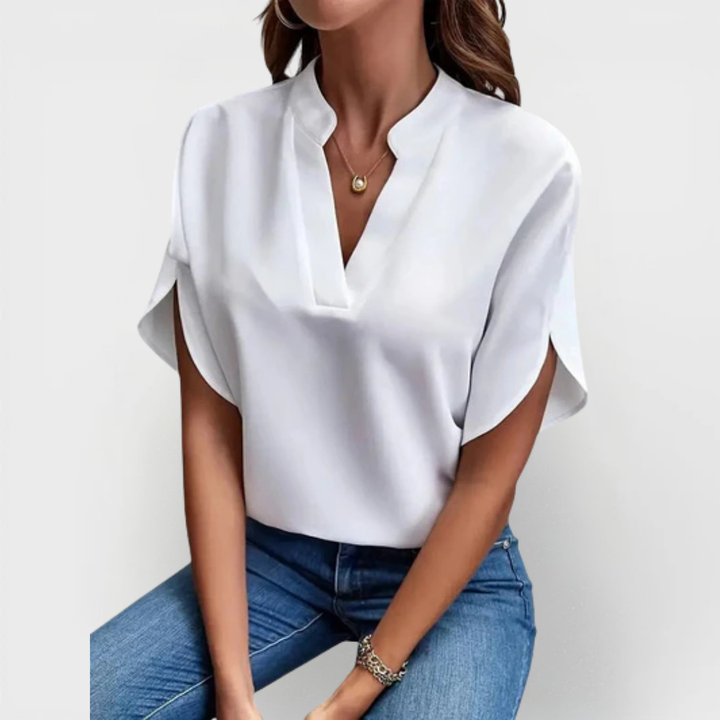 Valantomode | Shirt with Soft and Elegant V-Neck Design