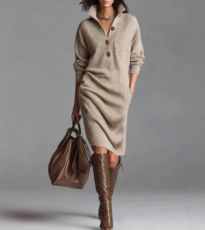 Valantomode | Chic Long Sleeve Dress for Effortless Style Anywhere