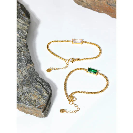 Valantomode | Gold Plated Gemstone Bracelet for Women