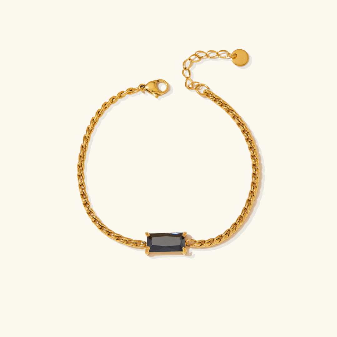 Valantomode | Gold Plated Gemstone Bracelet for Women