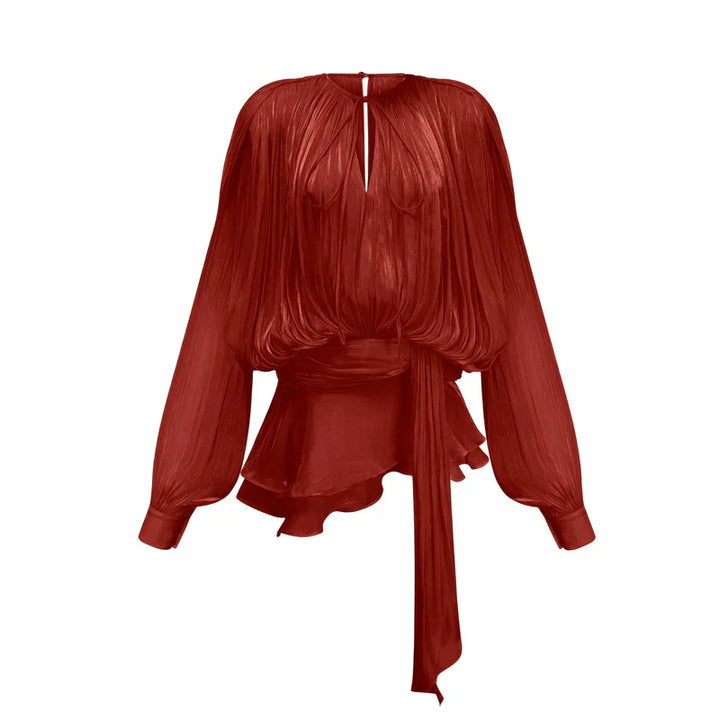 Valantomode | Chic Tailored Waist Blouse for Effortless Elegance