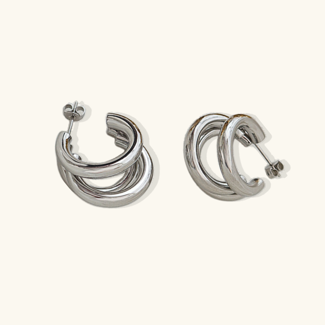 Valantomode | Plated Venice Earrings with Parabolic Arch Architecture and Volumetric Geometry