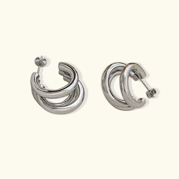 Valantomode | Plated Venice Earrings with Parabolic Arch Architecture and Volumetric Geometry