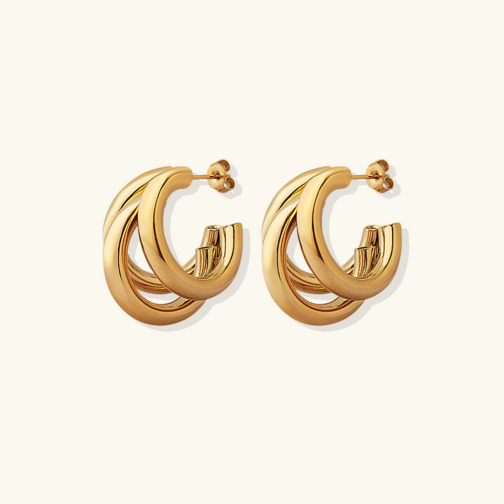Valantomode | Plated Venice Earrings with Parabolic Arch Architecture and Volumetric Geometry