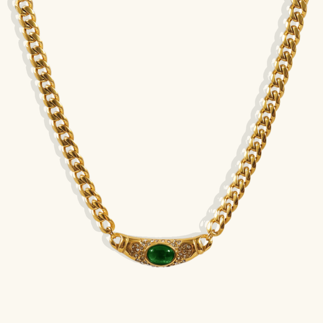 Valantomode | Plated Victoria Gold Necklace with Monolithic Pendant Architecture