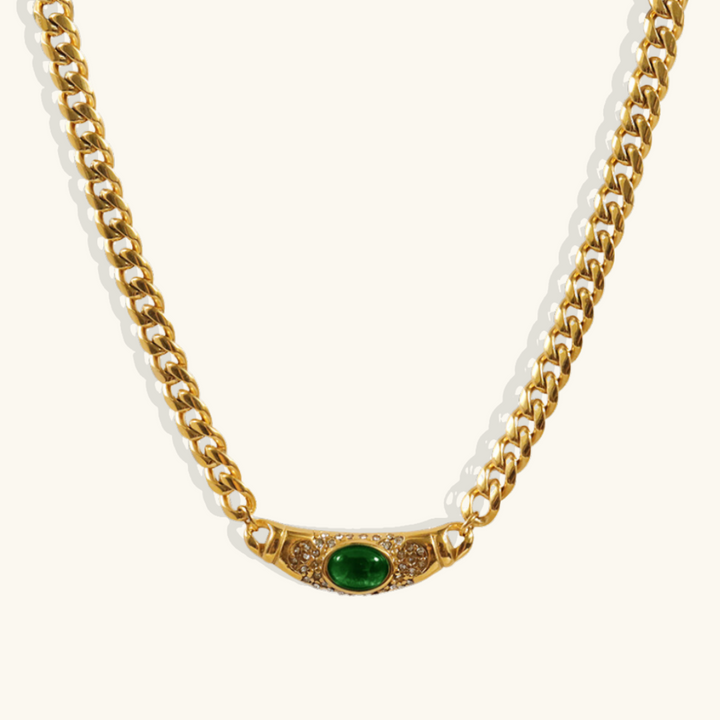 Valantomode | Plated Victoria Gold Necklace with Monolithic Pendant Architecture