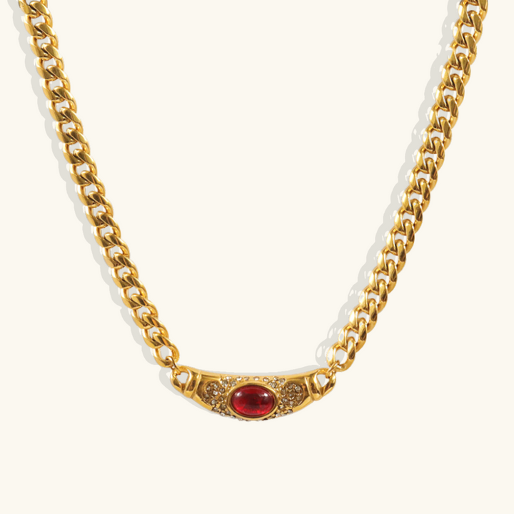 Valantomode | Plated Victoria Gold Necklace with Monolithic Pendant Architecture